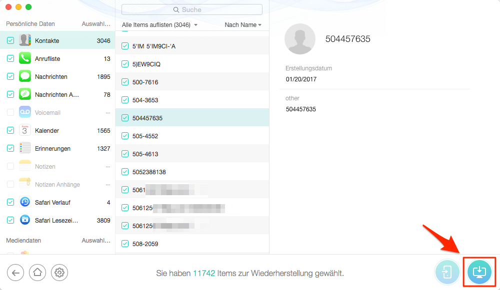 iCloud Backup laden – mit PhoneRescue & selektiv