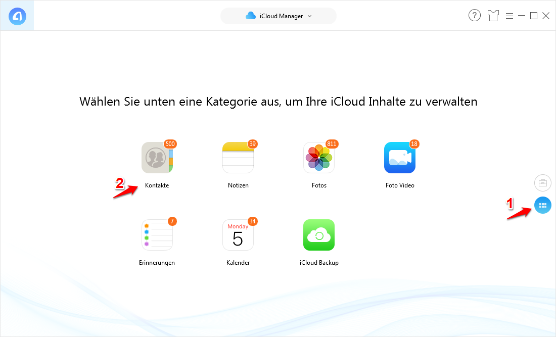 iCloud Daten auf anderen Account übertragen – Schritt 3