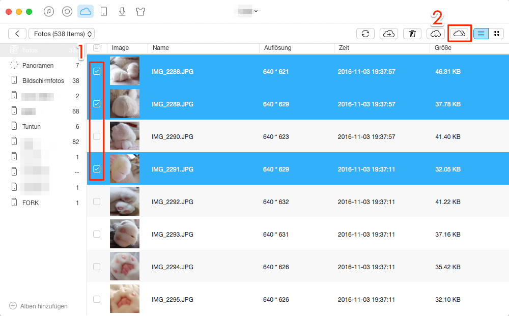iCloud Kontakte bearbeiten - Schritt 3
