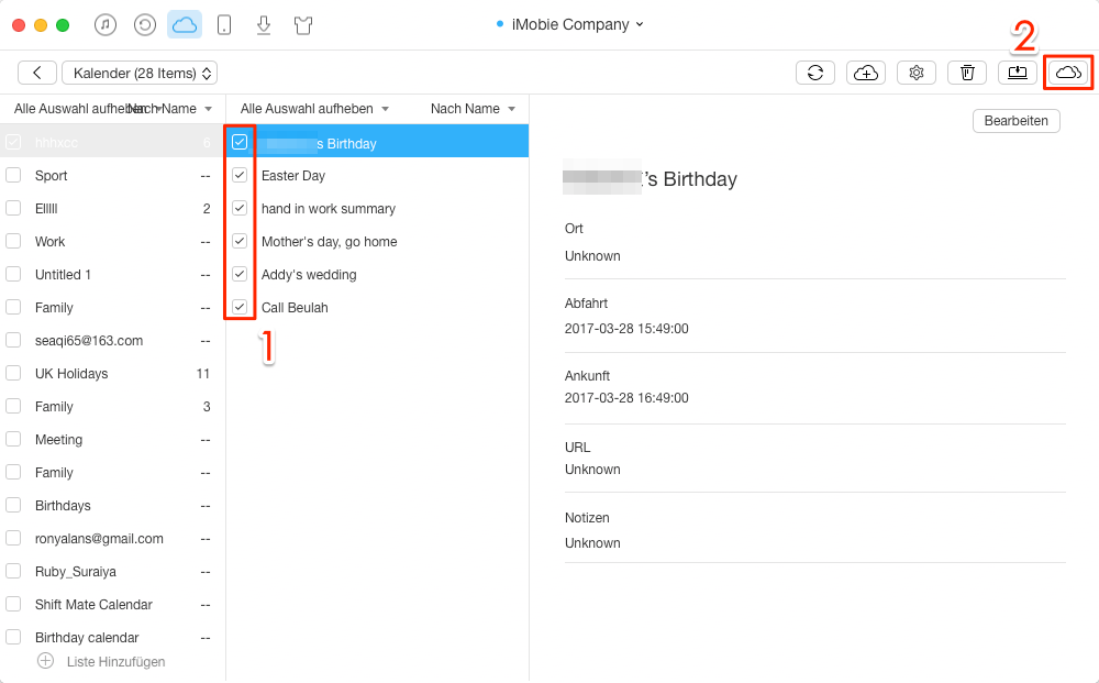 iCloud Kalender freigeben/auf anderen Account übertragen – Schritt 4