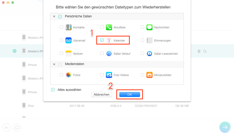 Kalender – Option aktivieren – Schritt 4