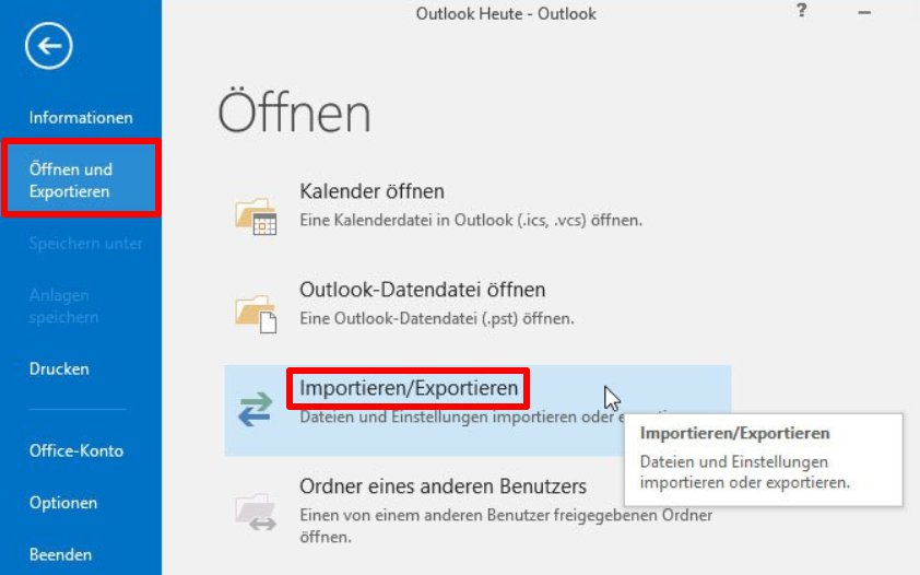 Kontakte in Outlook importieren