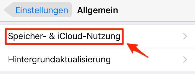 iCloud Speicher kündigen – Schritt 1