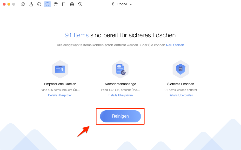 Anhänge von iMessage auf dem iPhone löschen – Schritt 2