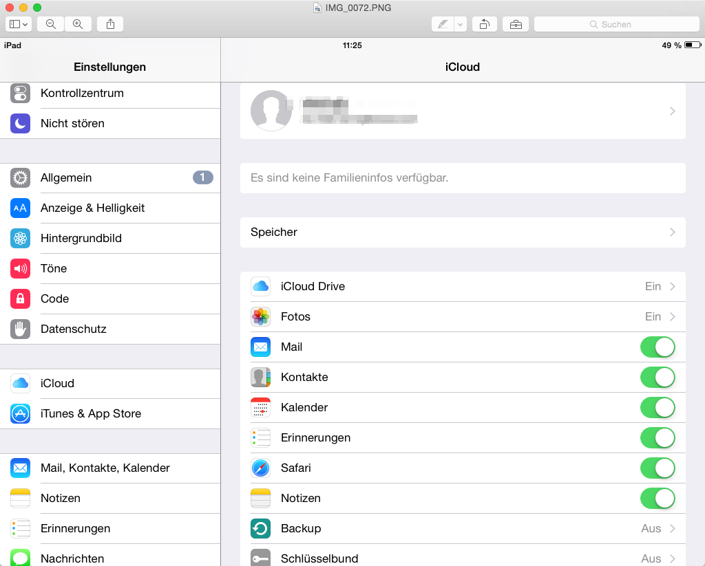 iCloud Dienste ausschalten