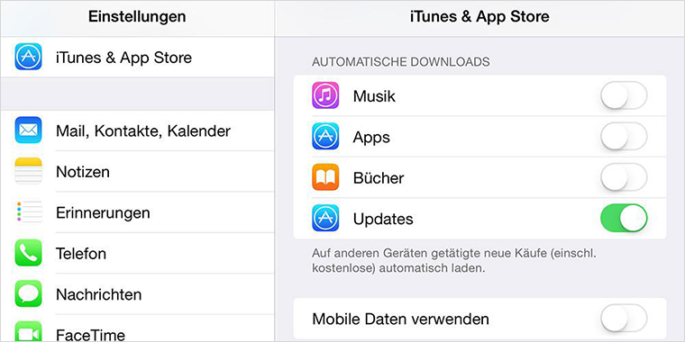 Automatische Downloads deaktivieren