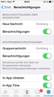 Benachrichtigungen ausschalten