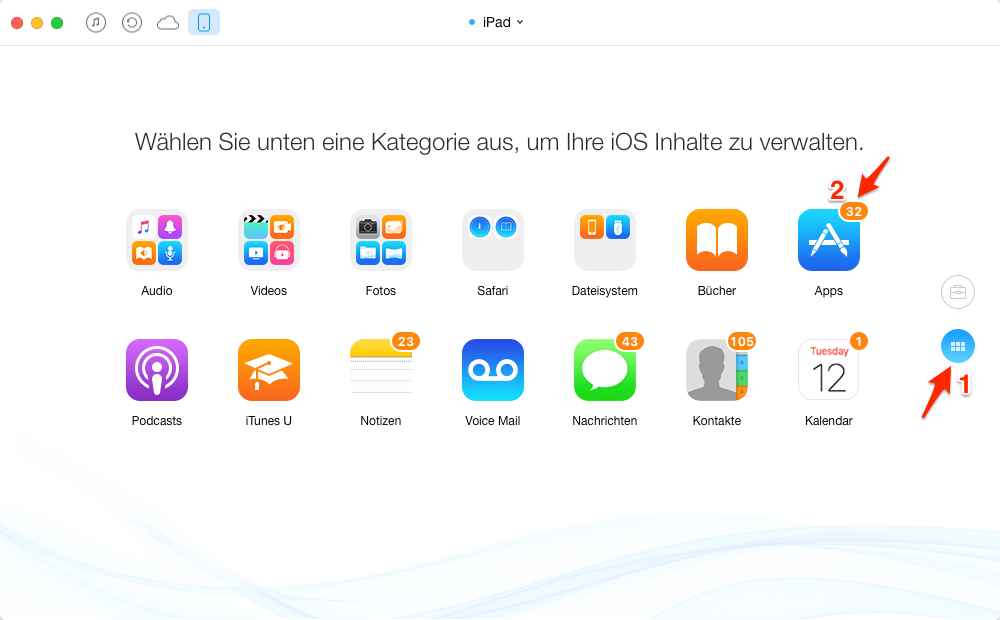 Apps in iTunes sichern – Schritt 3