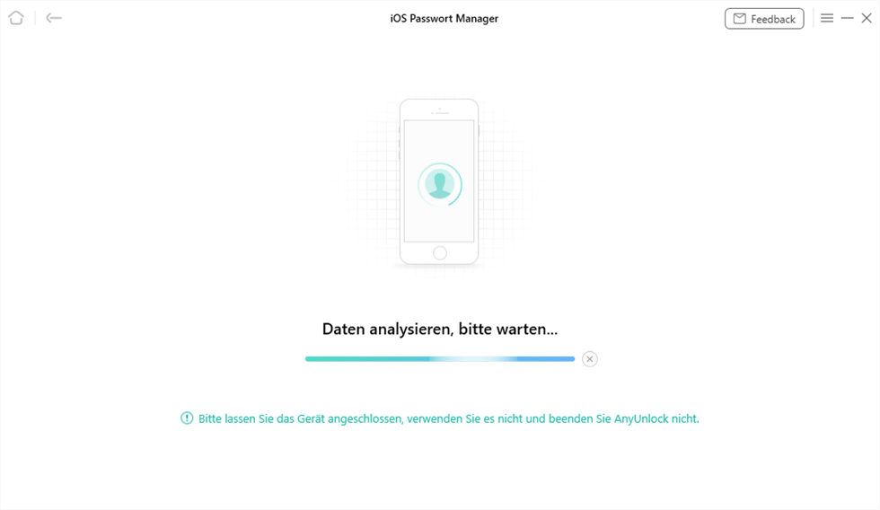 iOS Passwort Manager - auf Daten analysieren warten
