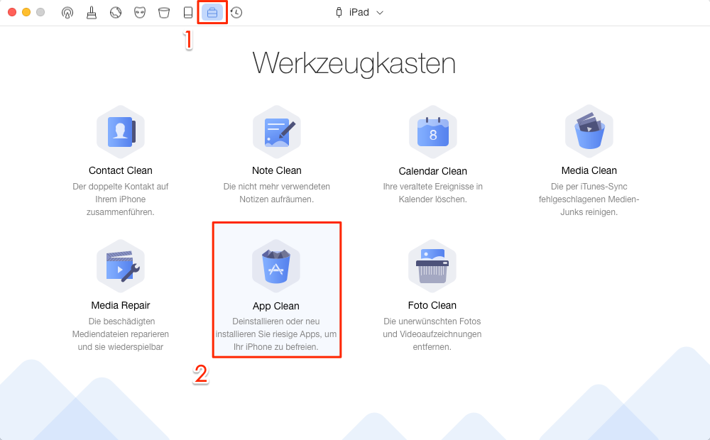 unnötige Apps vom iPad löschen – Schritt 1