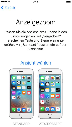  Standard oder Zommed wählen – Neues iPhone 8 einrichten