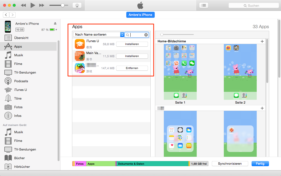 App mit iTunes auf iPhone laden – iPhone Apps verschwunden unter iOS 14/13.7