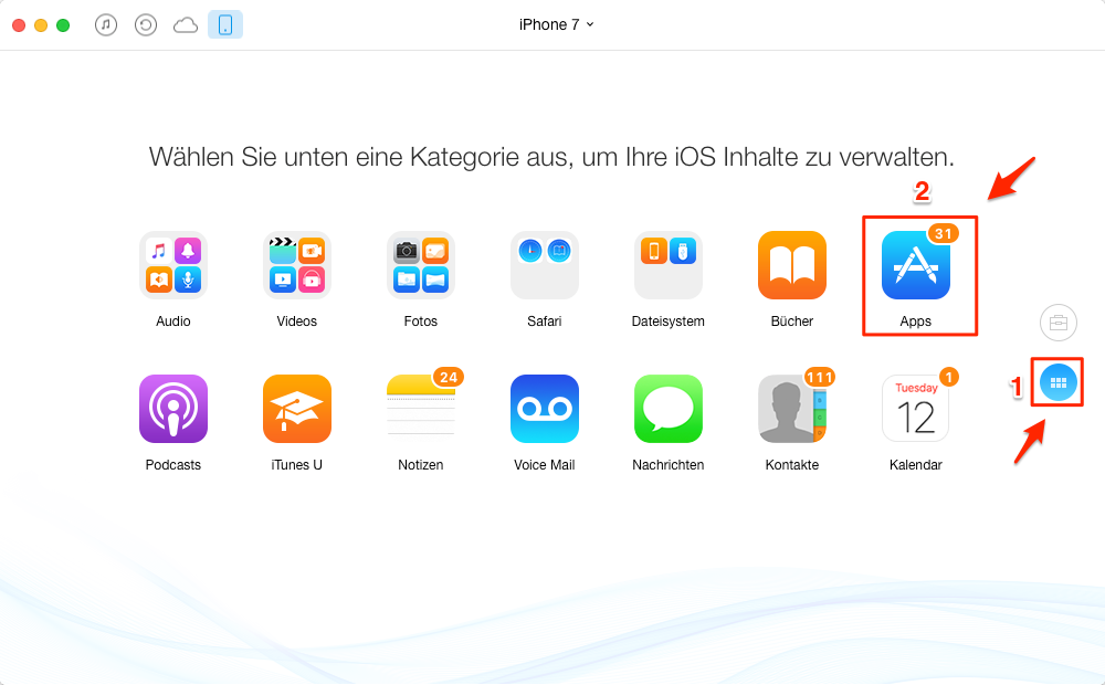 Apps vom iPhone auf Mac übertragen, ohne iTunes – Schritt 3