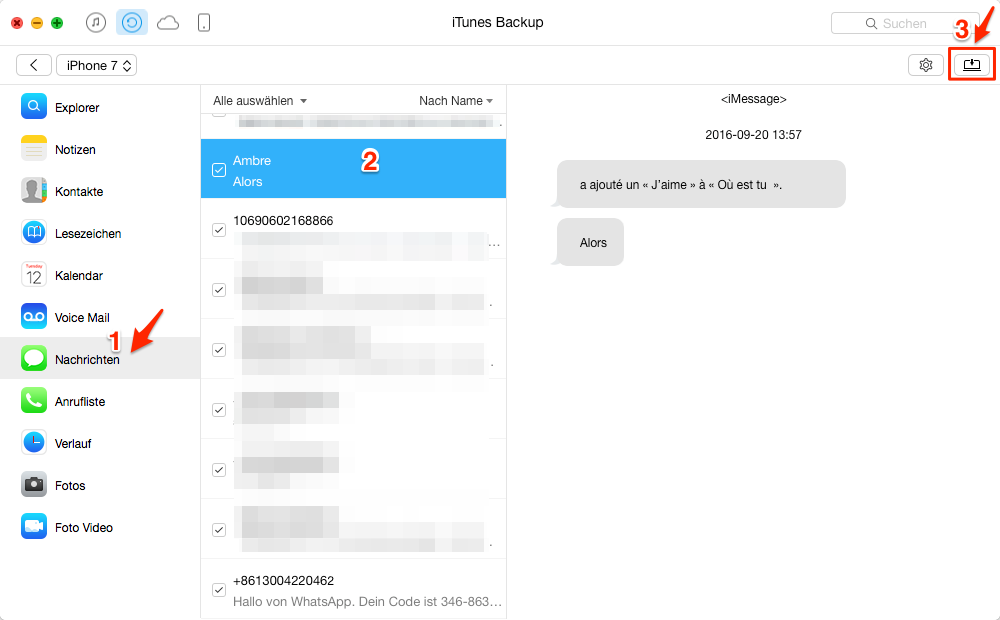 iPhone Daten wiederherstellen – Schritt 3