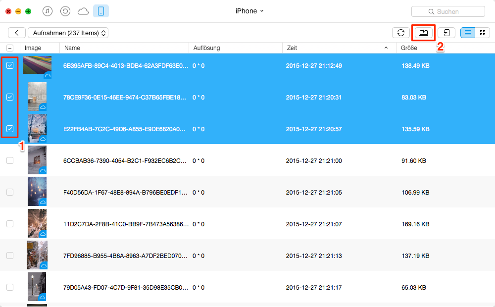 Bilder vom iPhone/iPad auf USB-Stick - Schritt 2