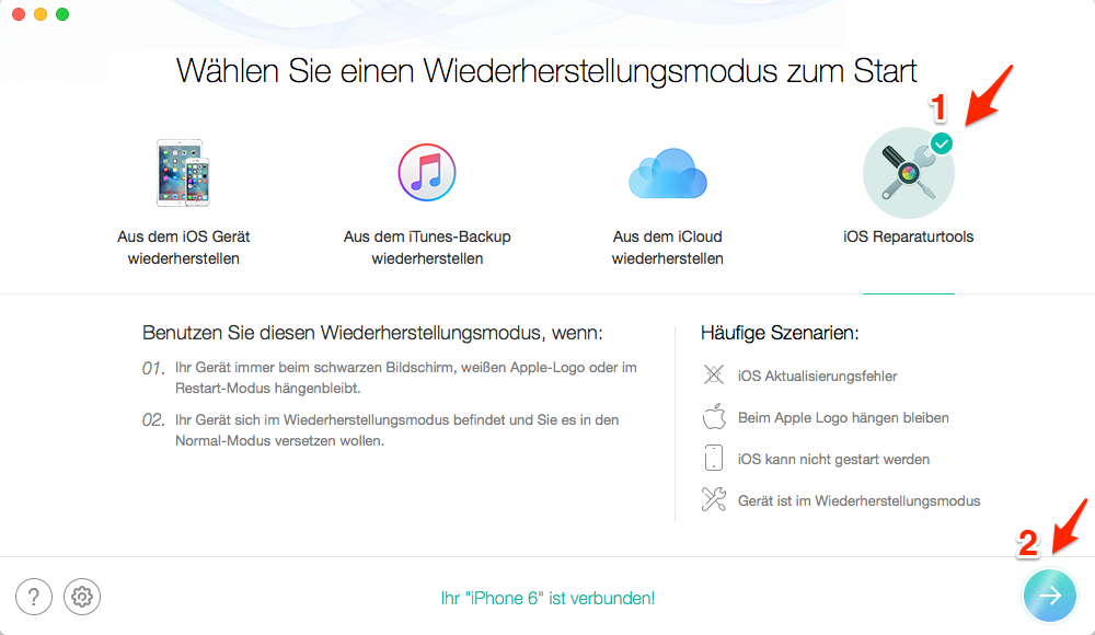 iPhone 7 hängt sich ständig auf iOS 11: iPhone im Recovery Modus was tun – Schritt 1