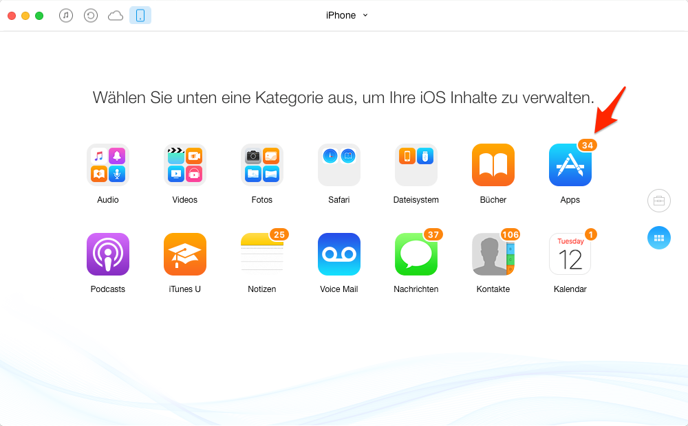 iOS 9-Gerät Spielstände sichern – Schritt 3