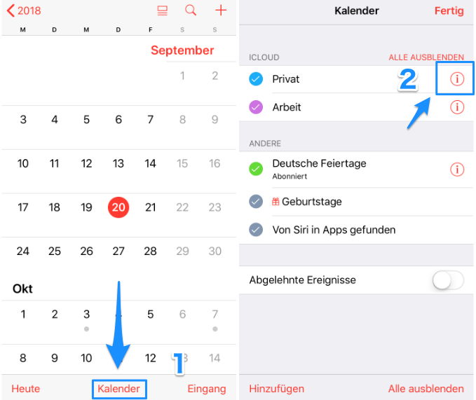 Apple: iPhone Kalender privat teilen 