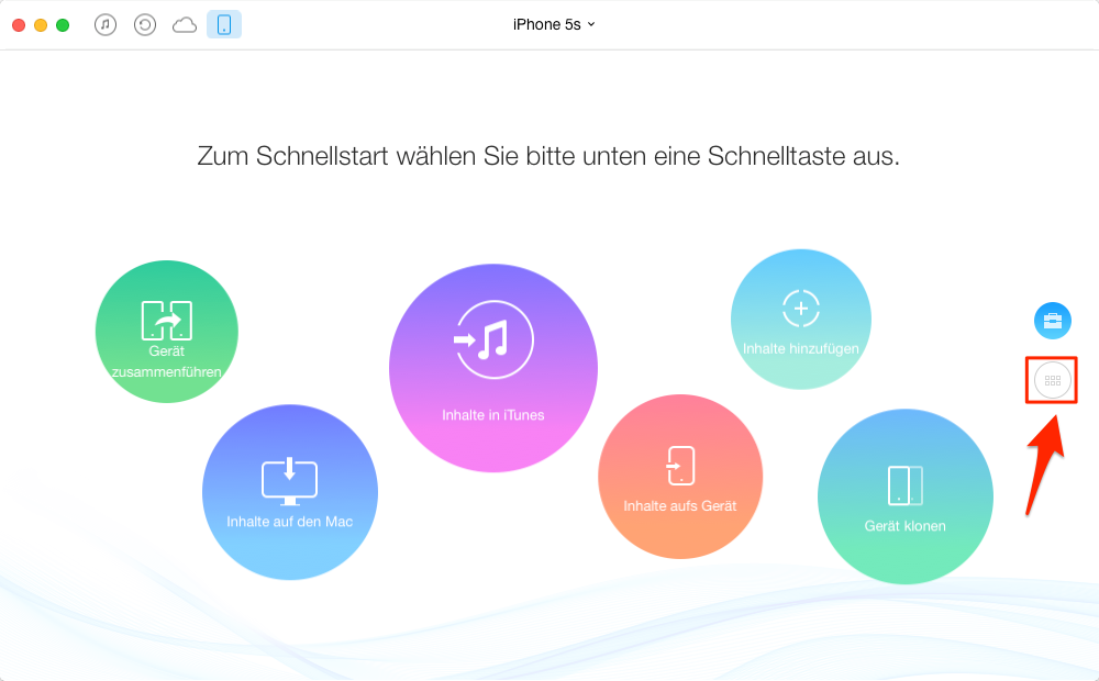 iPhone Musik auf USB Stick mit AnyTrans – Schritt 2