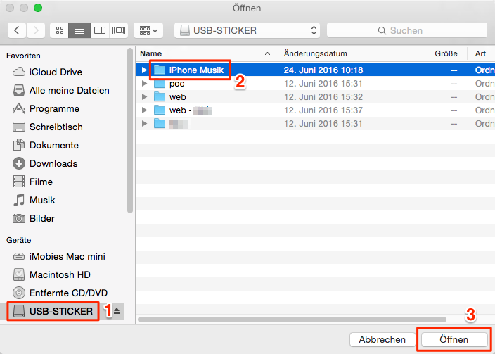 iPhone oder iPad Musik auf USB-Stick übertragen - Schritt 5