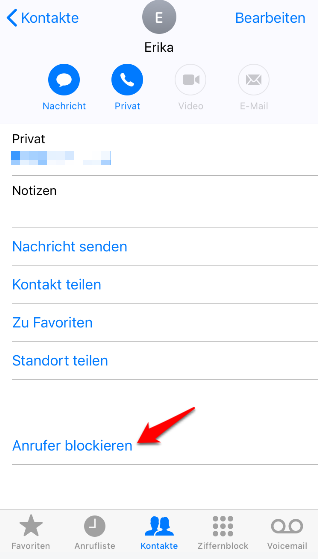 iPhone Nummer blockieren – von Telefon App