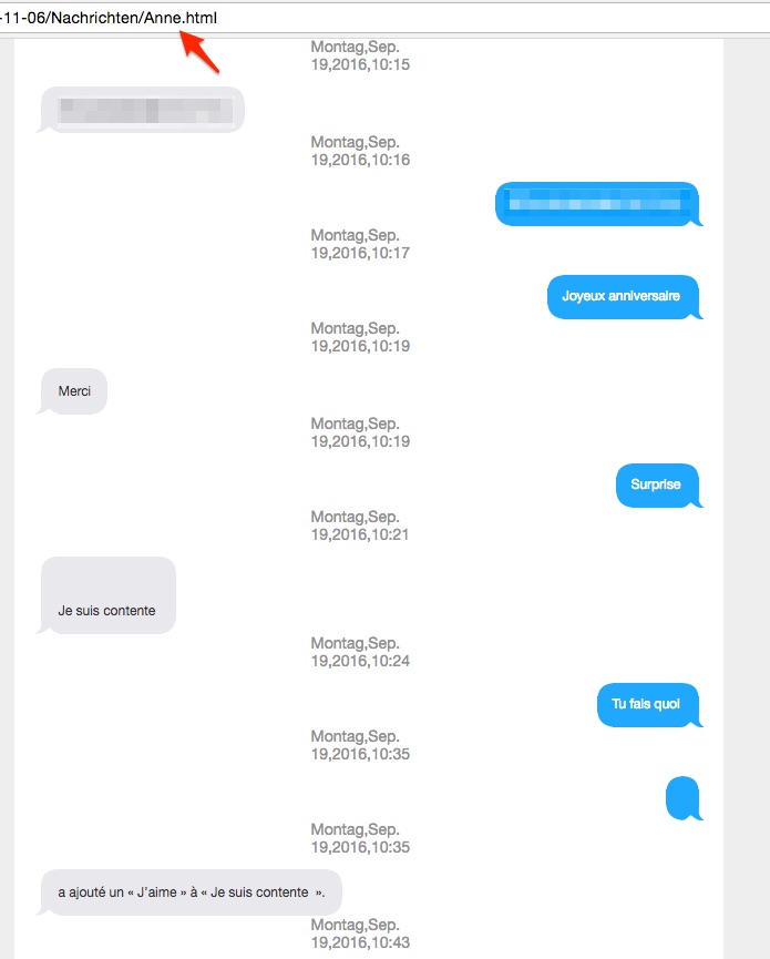 iPhone SMS Verlauf als richtiges Format ausdrucken – Schritt 4