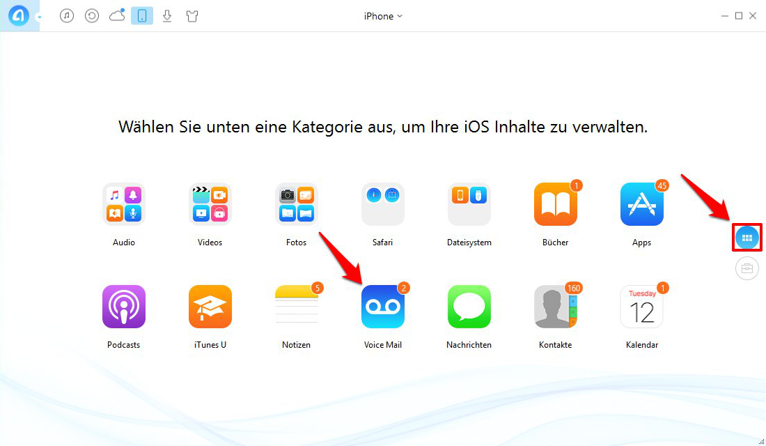 iPhone Voicemail speichern – Schritt 1