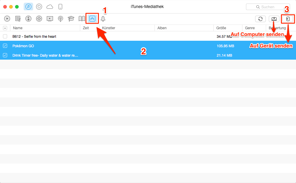 App von iTunes auf iPhone nicht synchronisieren – Schritt 3