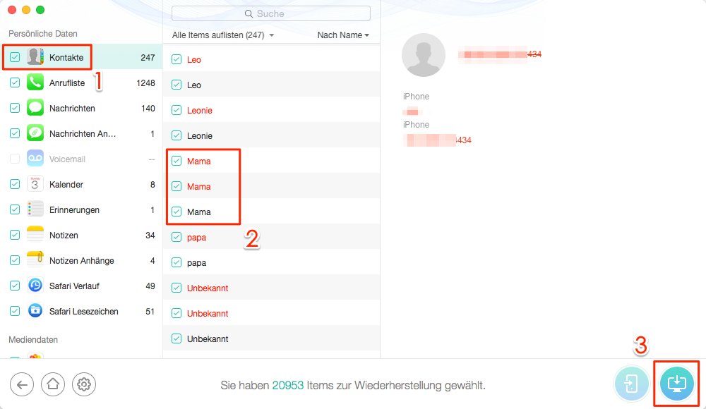 Selektiv! iTunes Backup auf PC wiederherstellen - Schritt 3