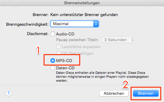  iTunes CD brennen – Schritt 3