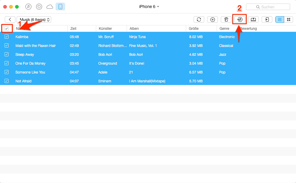 Gelöschte iTunes Musik wiederherstellen – Schritt 3