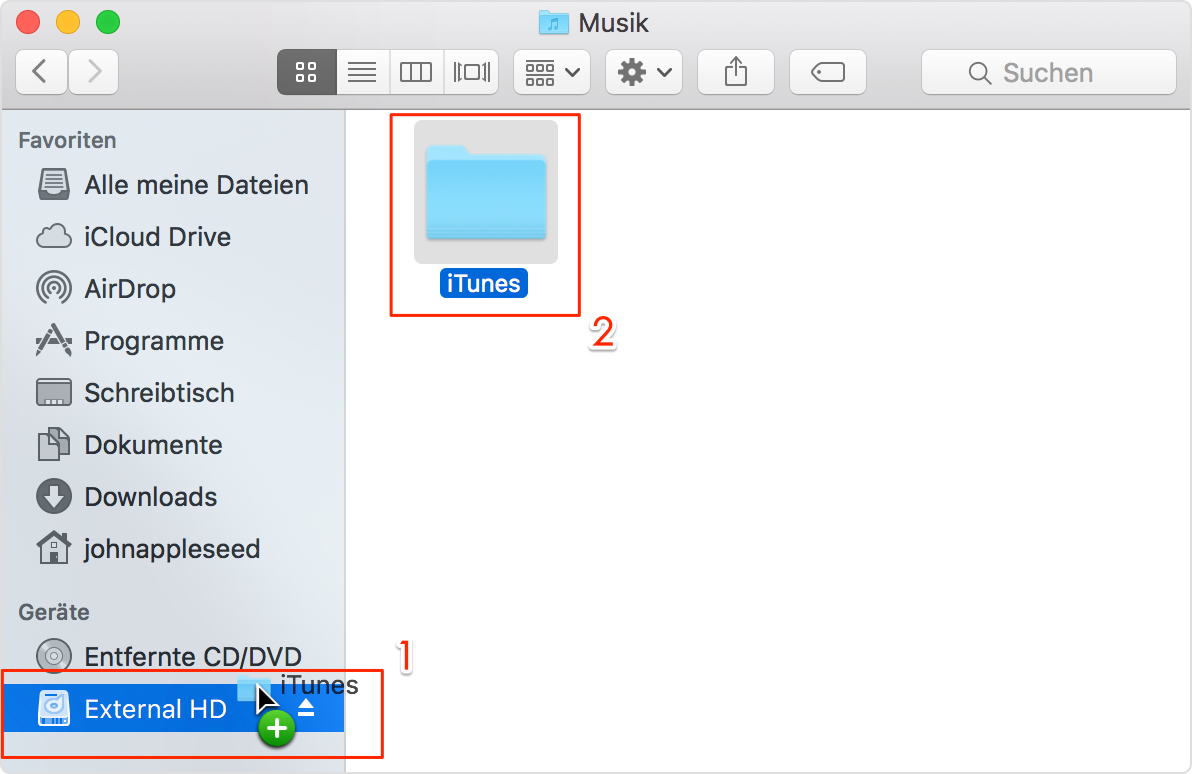 Wie kann man iTunes Mediathek sichern – Schritt 2