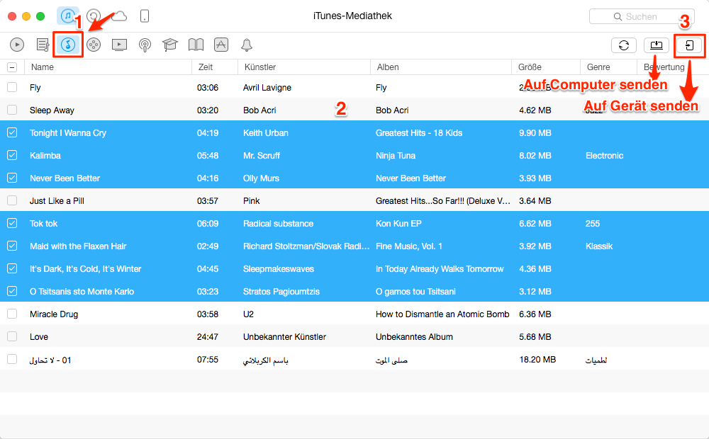 iTunes Musik exportieren – Schritt 2