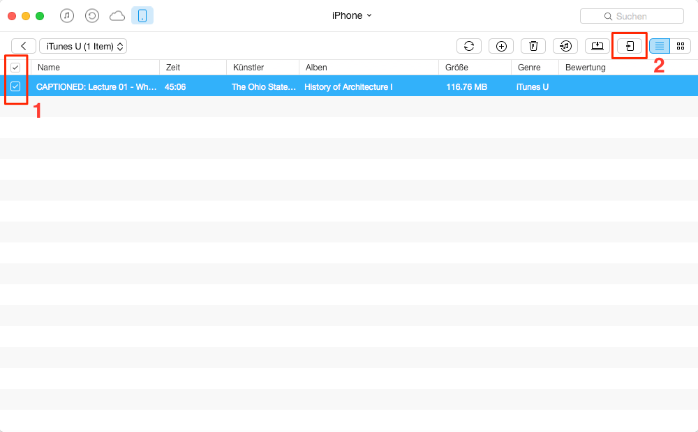 Direkt! iTunes U vom iPhone auf iPad übertragen - Schritt 3