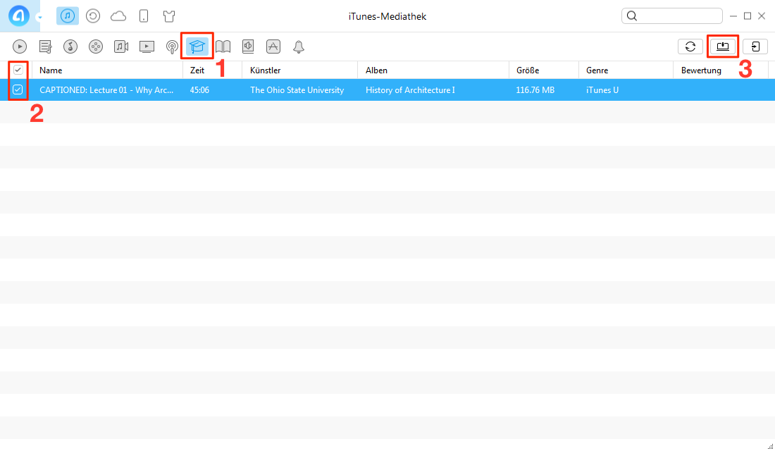 Schnell! iTunes U vom iPhone auf den PC übertragen - Schritt 2