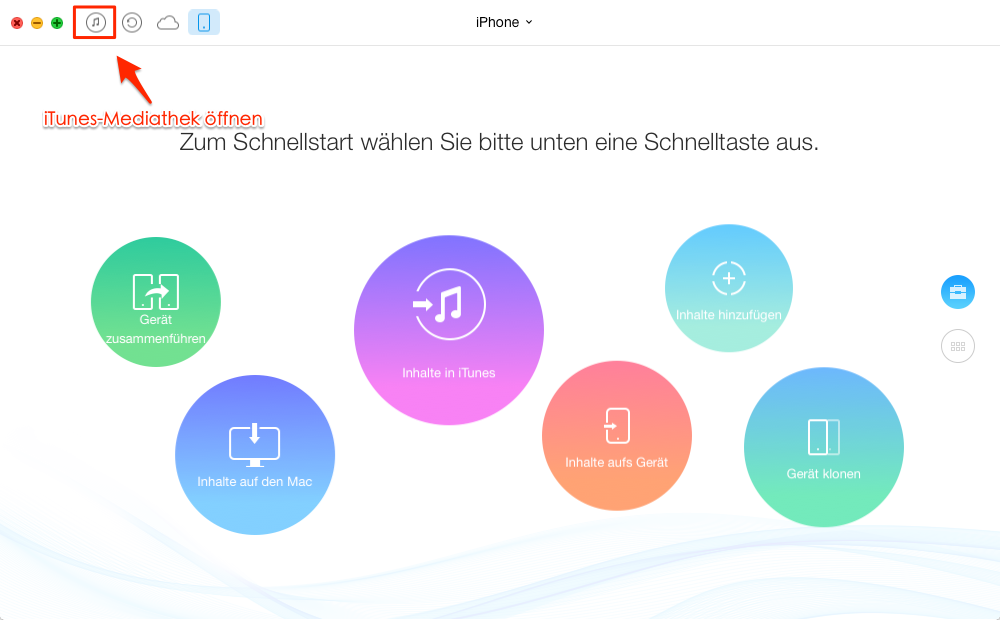 Öffnen Sie die Seite von iTunes-Bibliothek - Schritt 1