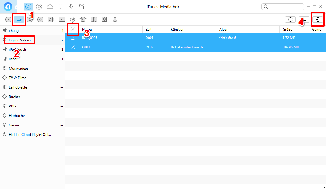 iTunes Wiedergabeliste auf iPod übertragen – Schritt 2
