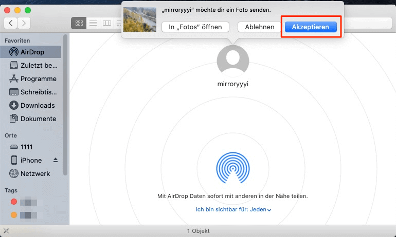 klicken-sie-zum-akzeptieren-mit-airdrop