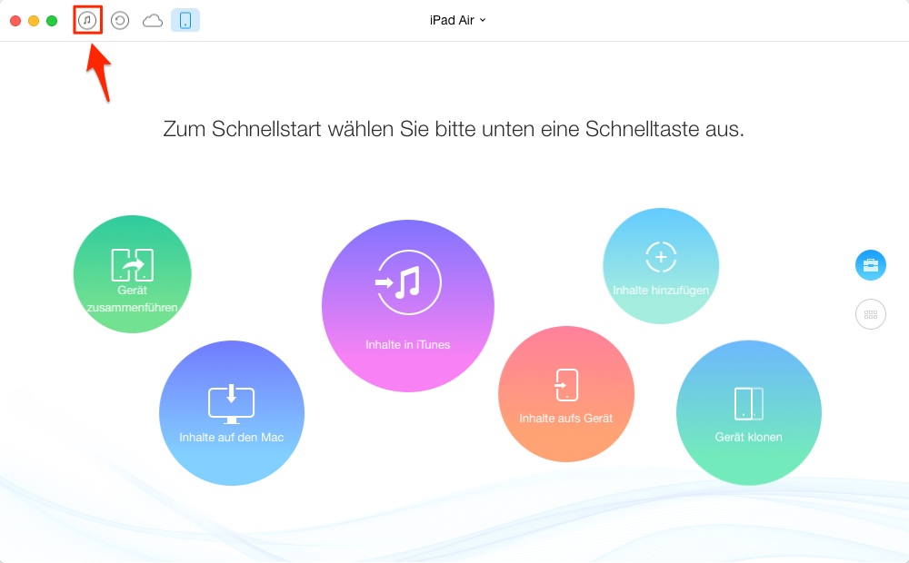 Klingelton von iTunes auf iPad – Schritt 1