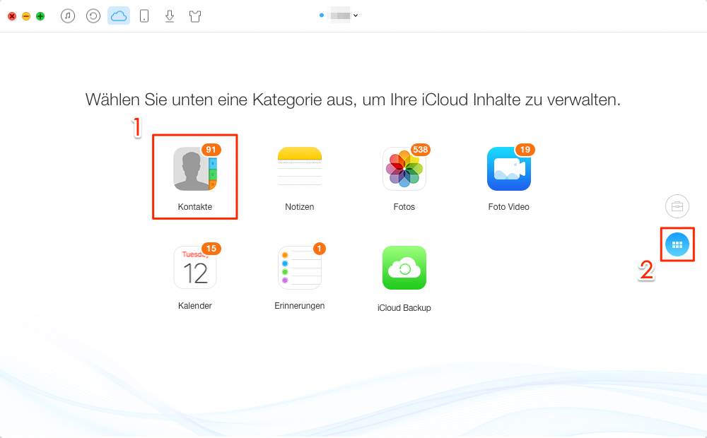 Inhalte von Kontakte mit AnyTrans bearbeiten – Schritt 2