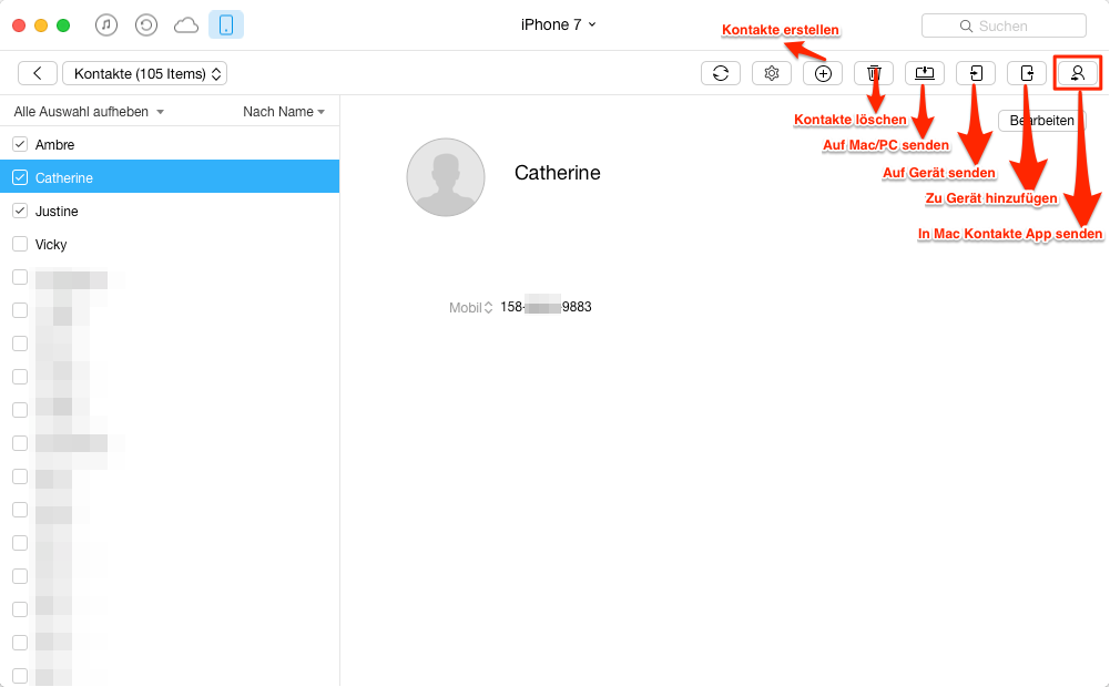 Kontakte vom iPhone auf Mac bzw. direkt in Mac-Kontakte-App sichern – Schritt 3