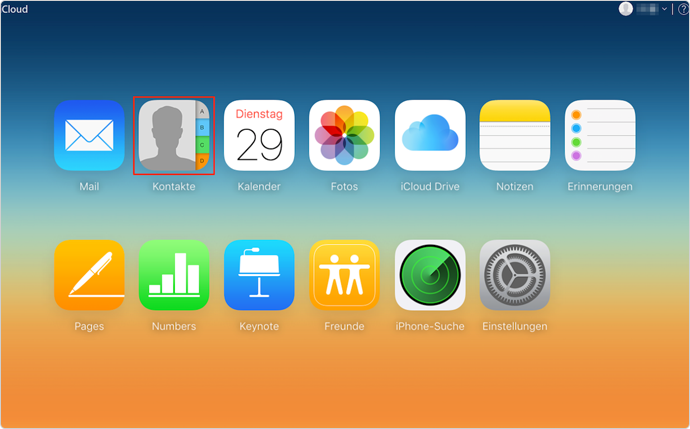 iCloud Kontakte auf PC herunterladen – Schritt 1
