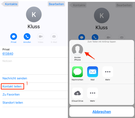 Kontakte vom iPhone auf iPad übertragen über Bluetooth