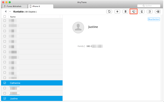 iPhone Kontakte auf PC sichern – Schritt 2