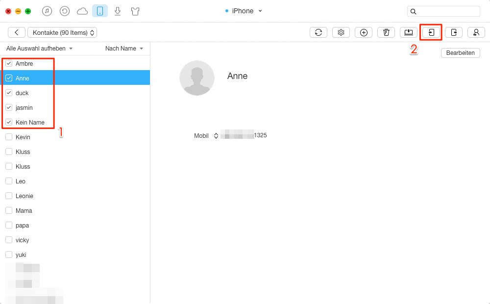 Kontakte vom alten iPhone auf iPhone 6/6s übertragen – Schritt 2