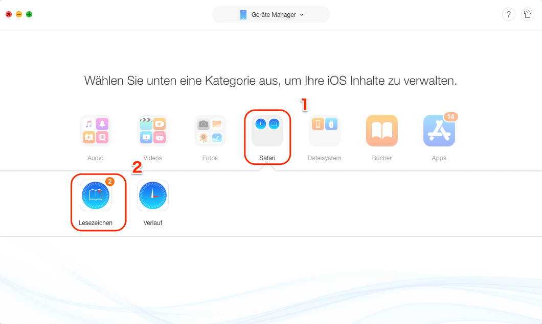 Lesezeichen in Safari auf iPhone/iPad importieren – Schritt 3