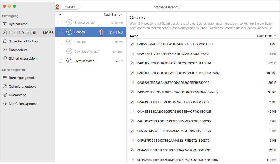 Selektiv Mac Cache leeren – Schritt 3