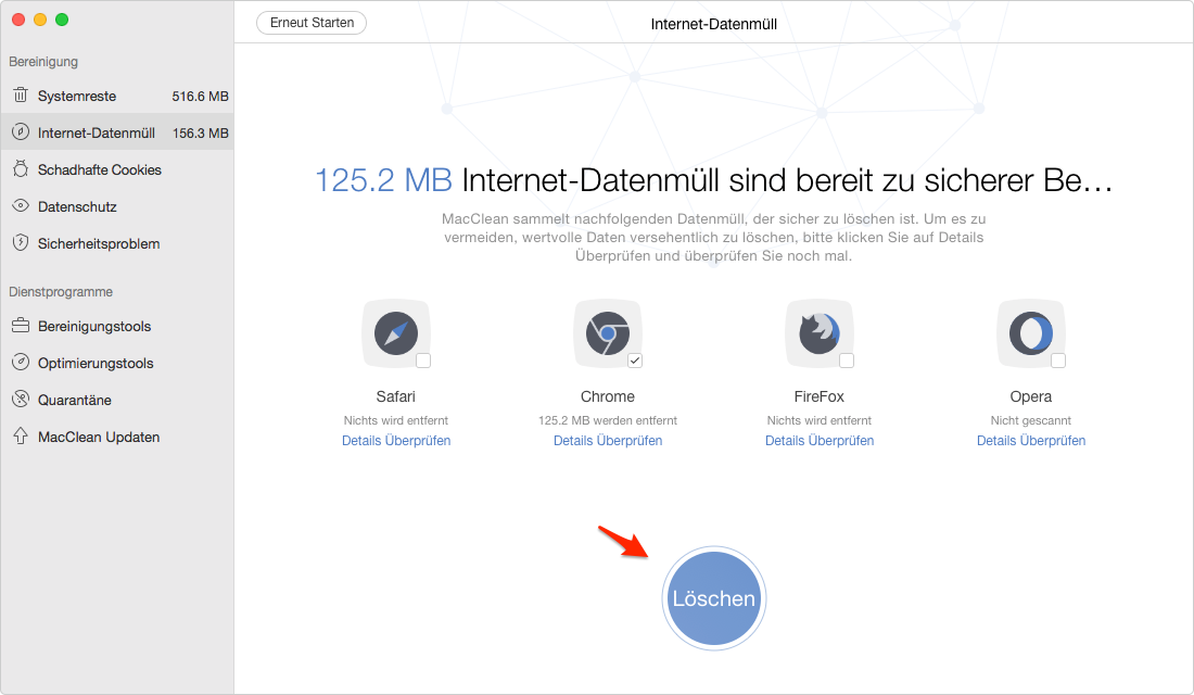 Chrome Cache vom Mac schnell leeren - Schritt 3