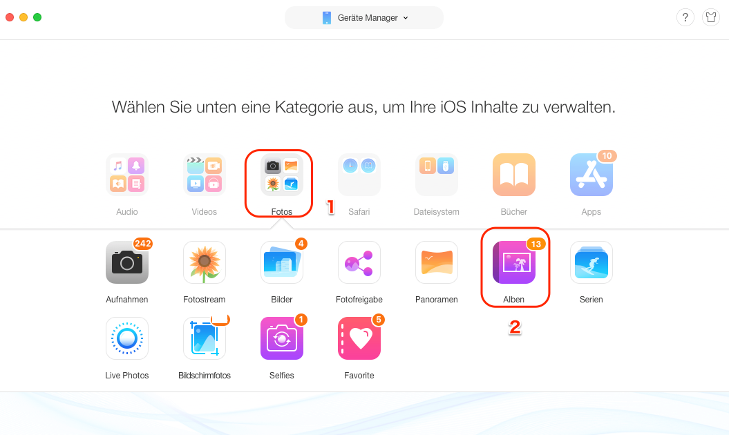 iPad Alben schnell löschen - Schritt 2