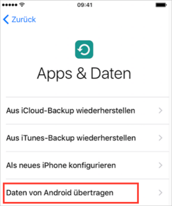 Wechsel von Android zum iPhone – Schritt 1